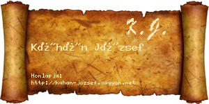 Káhán József névjegykártya